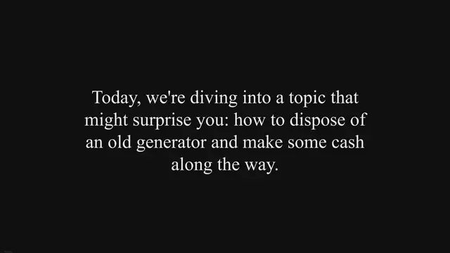 Video thumbnail for How to Dispose of an Old Generator for Cash: A Comprehensive Guide