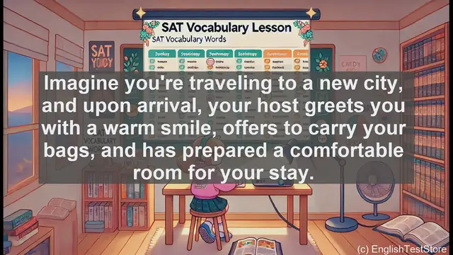 Video thumbnail for 5000 Must Know SAT Vocabulary - Understanding 'Hospitable': A Friendly Word for the SAT