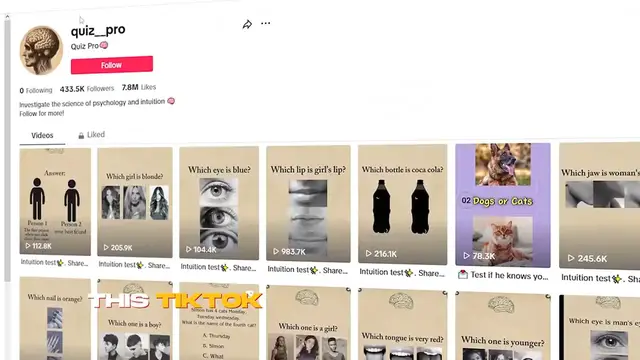 Video thumbnail for Best Faceless TikTok Niche! - Viral Intuition Test Niche ( How to make Videos)