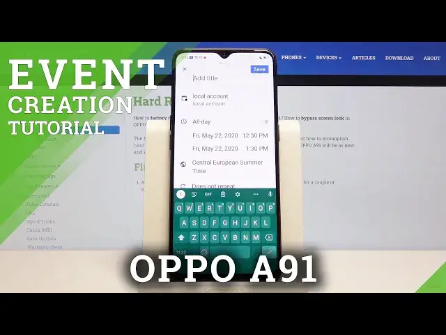 'Video thumbnail for How to Add Event to Calendar in OPPO A91 – Create Event Notification'