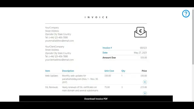 Video thumbnail for Javascript jsPDF Project to Build PDF Bill Invoice Generator For Product in Table Using HTML5 & CSS3