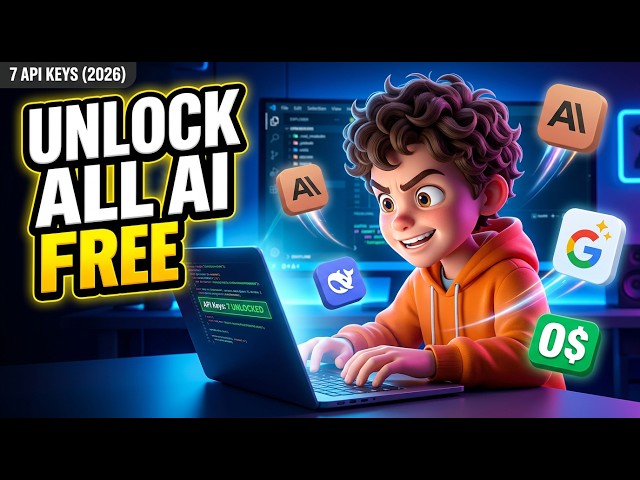 Video thumbnail for How to Get 7 Free AI API Keys | Claude, DeepSeek & Gemini Without Paying (2026)