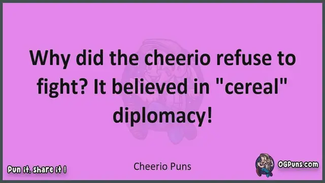 Video thumbnail for Cheerio - Jokes, Puns, Wordplays, and Laughter