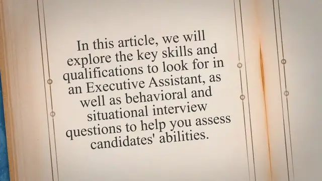 Video thumbnail for Unlocking Success: Tips for Hiring the Right Executive Assistant with Behavioral and Situational Interview Questions