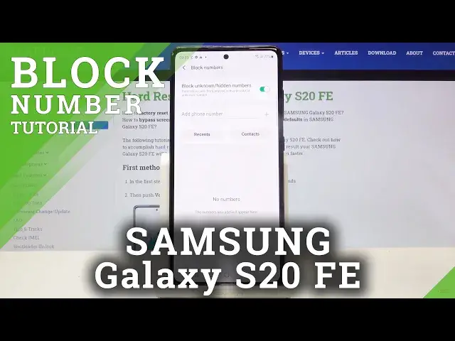 'Video thumbnail for How to Block Calls and SMS in SAMSUNG Galaxy S20 FE – Block Number'