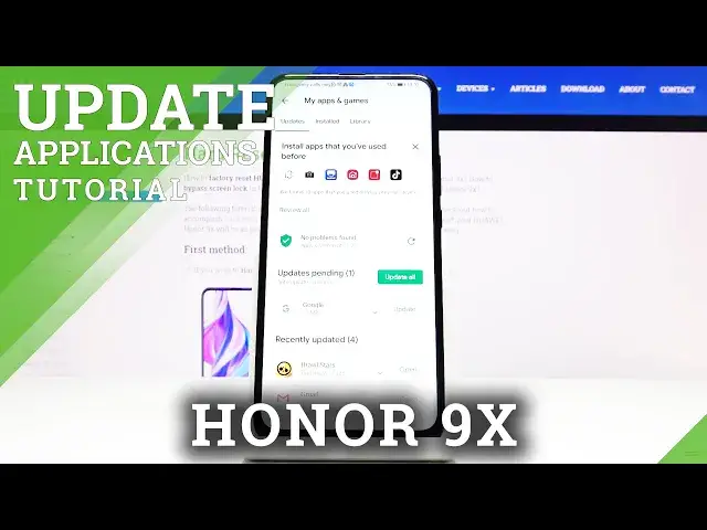 'Video thumbnail for How to Update Apps in HUAWEI Honor 9x – Download Newest App Versions'
