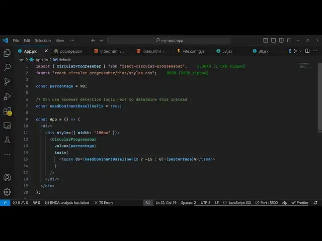 Video thumbnail for Build a React.js Animated Circular Loading Progressbar Using react-circular-progressbar in JSX