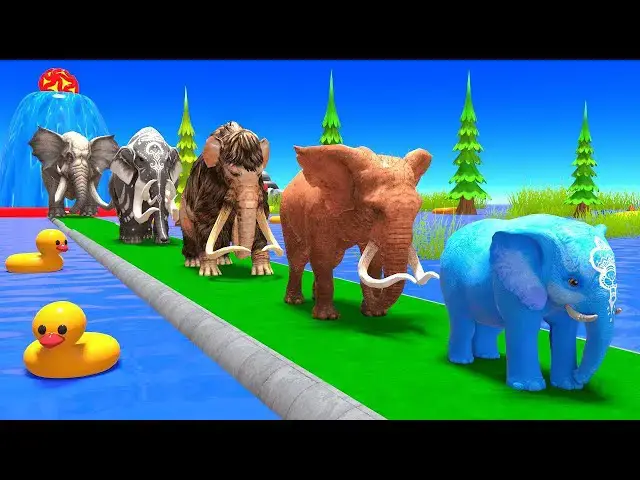 'Video thumbnail for Long Slide Game With Cow Elephant Gorilla Hippopotamus Tiger  3d Animal Game   Funny 3d Animals'
