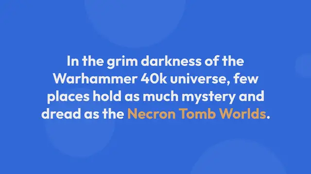 Video thumbnail for Necron Tomb Worlds: Witness the Catastrophic Awakening of Ancient Evils