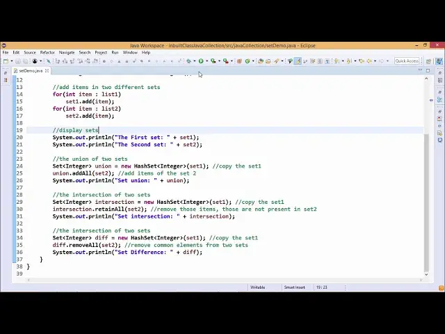 'Video thumbnail for Java Essentials - Sets in java'