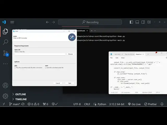 Video thumbnail for Python 3 Gooey FFMPEG Project to Build MP4 Video to MP3 GUI Desktop App (Best Tkinter Alternative)