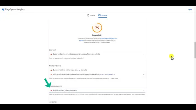 Video thumbnail for Links do not have a discernible name _ Fix this Page speed insight Error