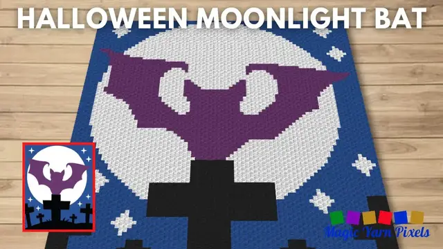 Video thumbnail for FREE GRAPH Halloween Moonlight Bat C2C & Tapestry Crochet Pattern | Magic Yarn Pixels