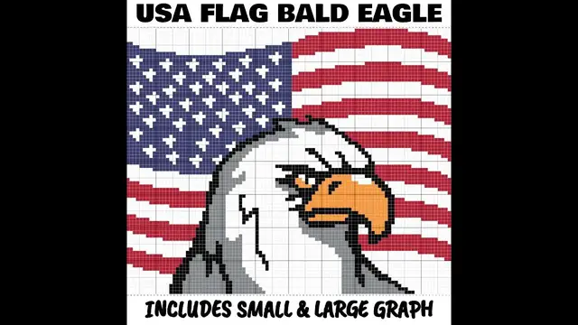 Video thumbnail for USA Flag Bald Eagle C2C & Tapestry Crochet Pattern & Chart by Magic Yarn Pixels
