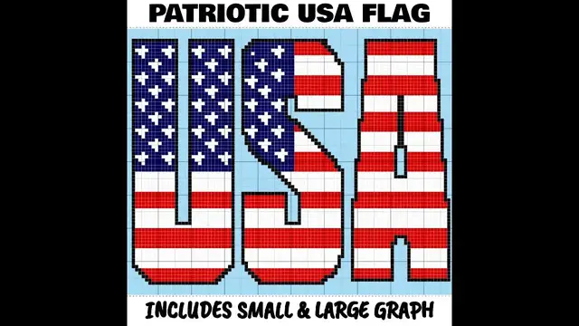 Video thumbnail for Patriotic USA Flag C2C & Tapestry Crochet Pattern & Chart by Magic Yarn Pixels