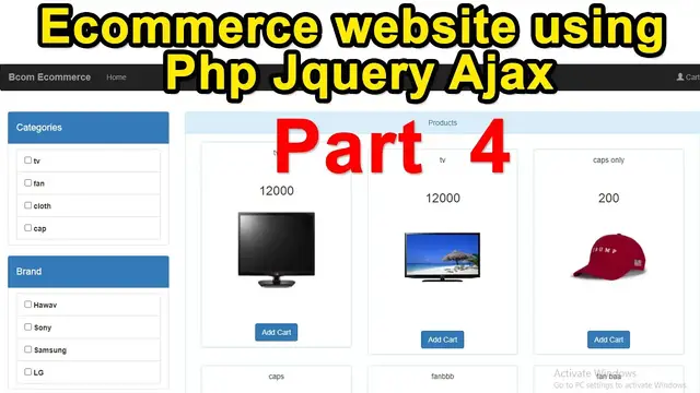 Video thumbnail for Ecommerce website using Php Jquery Ajax Part 4
