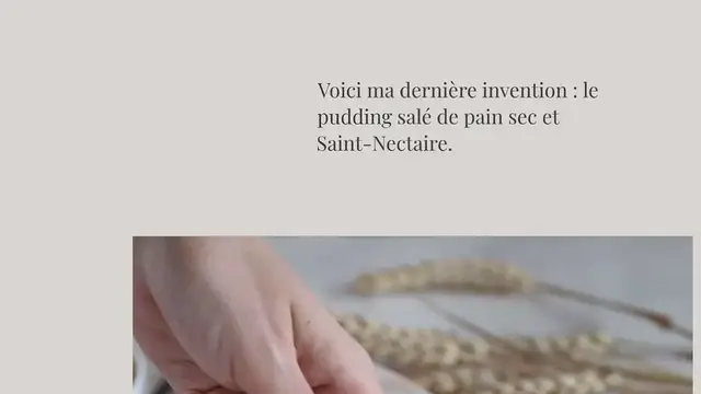 Video thumbnail for PUDDING SALÉ DE PAIN SEC AU SAINT-NECTAIRE (VÉGÉTARIEN ET ZÉRO DÉCHET)