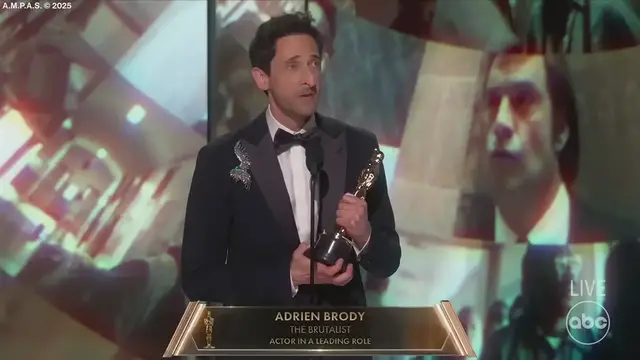Video thumbnail for Oscars 2025 SHOCKER: Adrien Brody Wins Best Actor for 'The Brutalist' – Must-See Acceptance Speech!