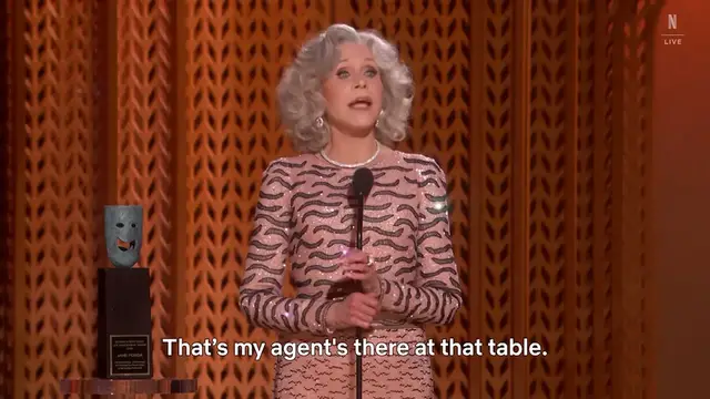 Video thumbnail for Jane Fonda’s Powerful Speech at SAG Awards Leaves Audience in Awe!