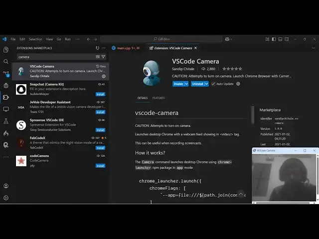 Video thumbnail for VSCode Tutorial to Show Webcam Video Camera While Coding Using a Special Extension & Plugin