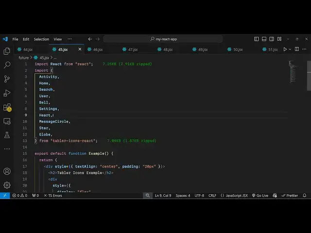 Video thumbnail for Build a React.js Tabler Library to Show SVG Vector Icons Using tabler-icons-react in JSX