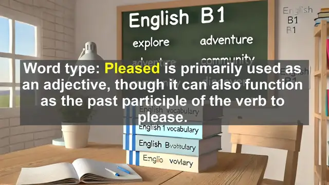 Video thumbnail for 2500 Must Know CEFR B1 Vocabulary - Understanding the Word 'Pleased': Meaning, Usage, and Examples