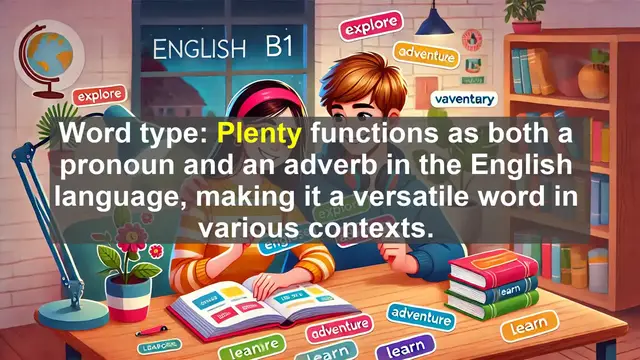 Video thumbnail for 2500 Must Know CEFR B1 Vocabulary - Understanding the Word 'Plenty': Meaning, Usage, and Common Mistakes