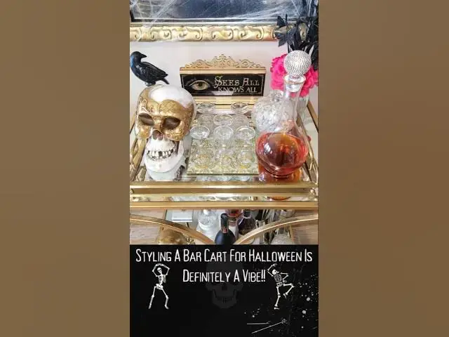 Video thumbnail for How To Style A Spooky Chic Halloween Bar Cart #halloween #halloweenhomedecor