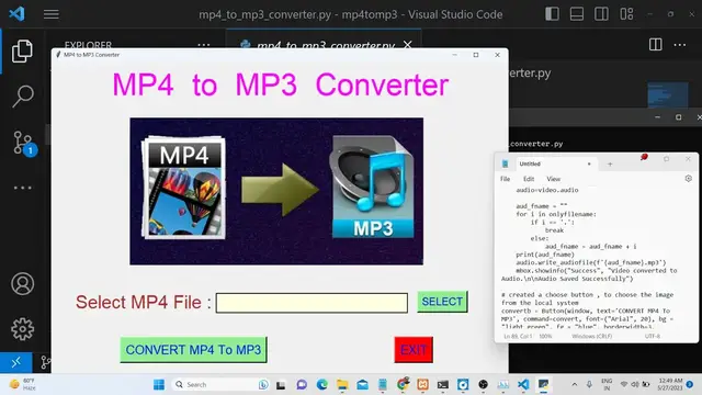 Video thumbnail for Python 3 Tkinter Script to Convert MP4 Video to Mp3 Using MoviePy & FFMPEG GUI Desktop App