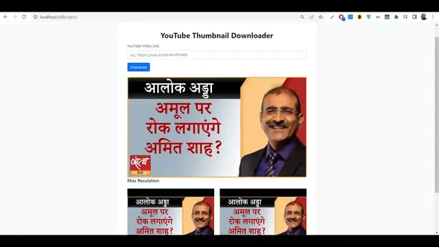 Video thumbnail for PHP 7 Script to Build Youtube Thumbnail Downloader in Browser Using HTML5 & Javascript