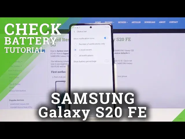 'Video thumbnail for How to Enable Battery Percentage in SAMSUNG Galaxy S20 FE 5G – Turn On Battery Percentage'