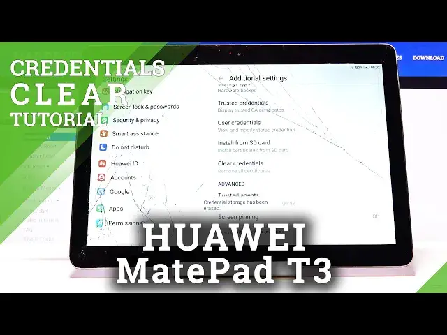 'Video thumbnail for How to Clear Credentials in HUAWEI MediaPad T3 – Remove All Certificates'