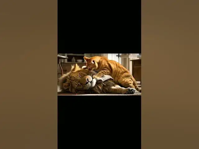 Video thumbnail for a cat save lion life🧡#shortvideo #cat #lion #beststory