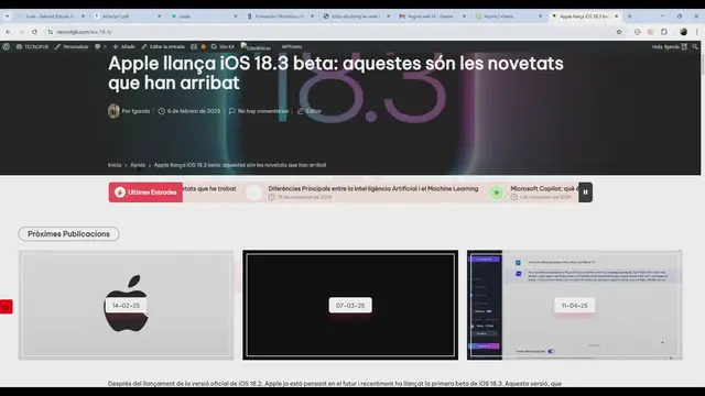 'Video thumbnail for Apple llança iOS 18.3 beta aquestes són les novetats que han arribat TECNOFGB'