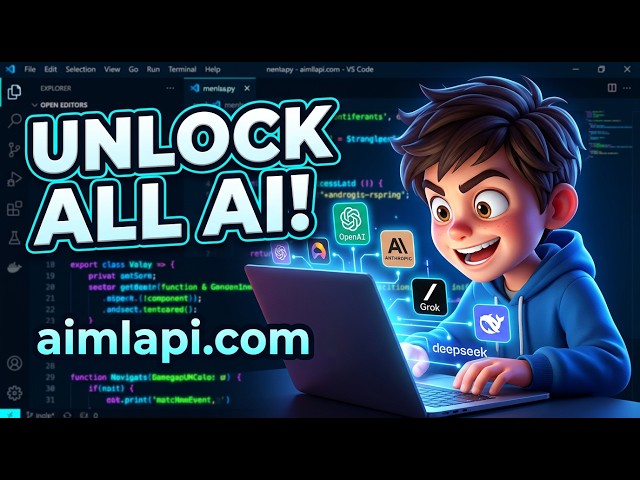 Video thumbnail for aimlapi.com - FREE API keys of Open AI, Anthropic, Grok, Deepseek and many more