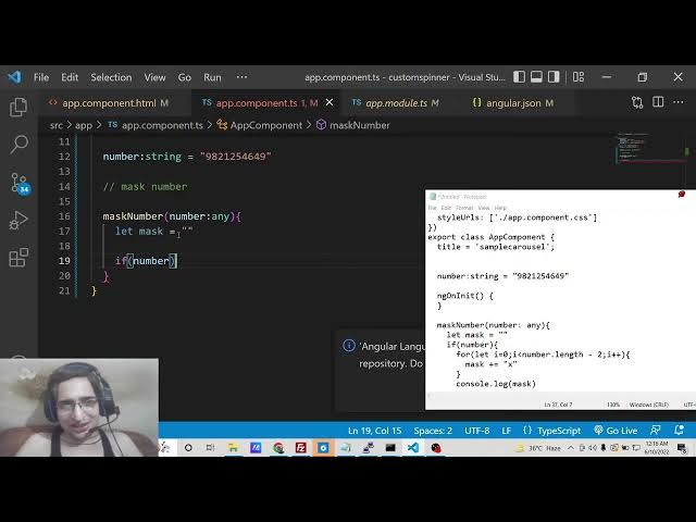 Video thumbnail for Angular 13 Mask 10 Digit Mobile or Phone Number Using Slice() Method in TypeScript