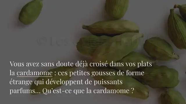Video thumbnail for Comment utiliser la Cardamome en cuisine ?