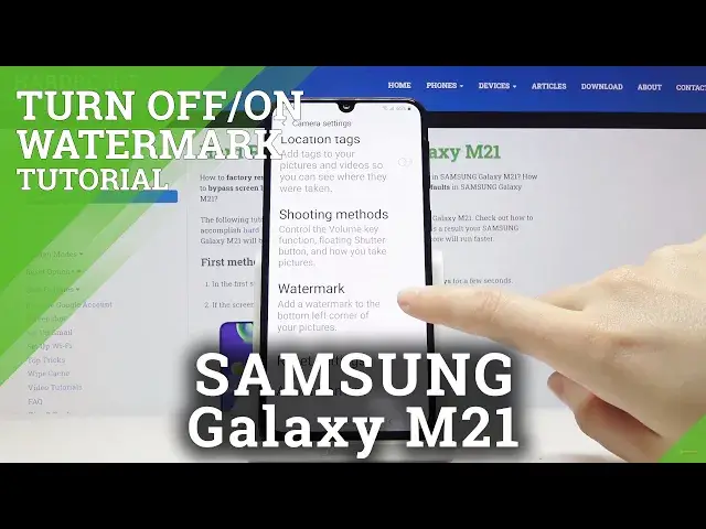 'Video thumbnail for How to Turn Off Camera Watermark in SAMSUNG Galaxy M21 – Show Watermark'