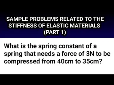 'Video thumbnail for The Stiffness of Elastic Materials :| SOLVED EXAMPLES | -(PART1).#educationfoundationtutorials'