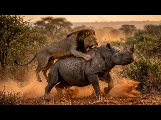 Video thumbnail for The Deadliest Mistake A Hungry Lion Made Attacking A Rhino! 💀