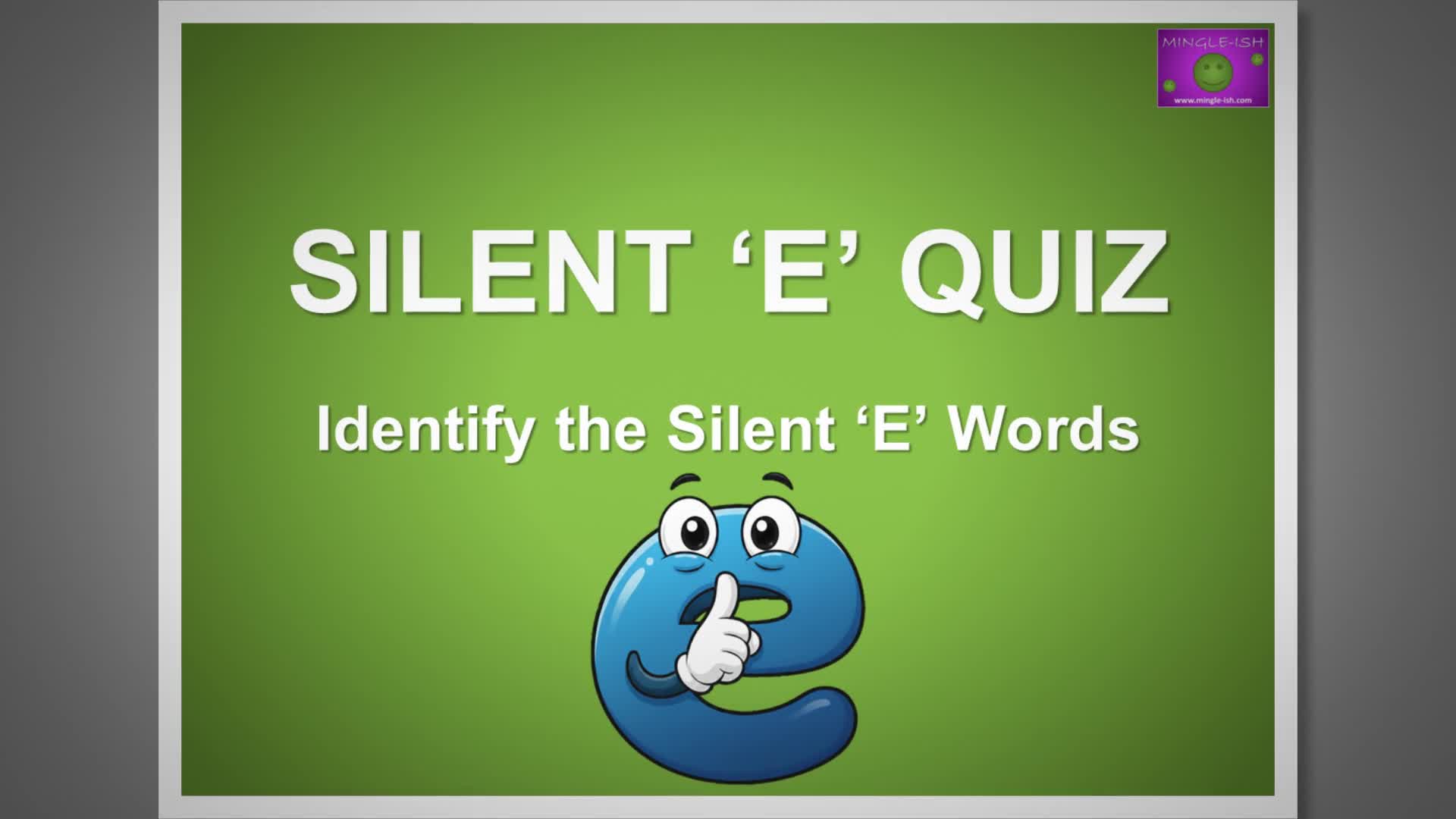 Video thumbnail for Identify the Silent 'E' Words - Multiple Choice Quiz Challenge #2