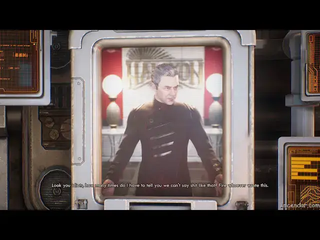 Video thumbnail for Chairman Rockwell Message to Halcyon The City and the Stars  Terminal Video The Outer Worlds