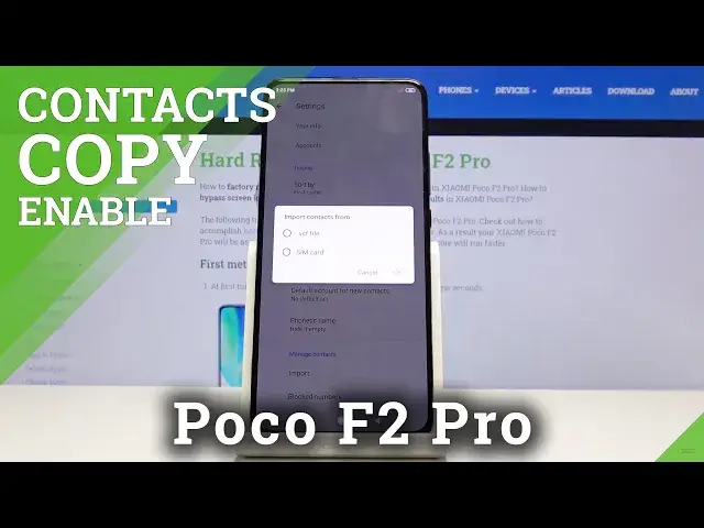 'Video thumbnail for How to Copy Contacts from SIM to XIAOMI Poco F2 Pro - Transfer Numbers'