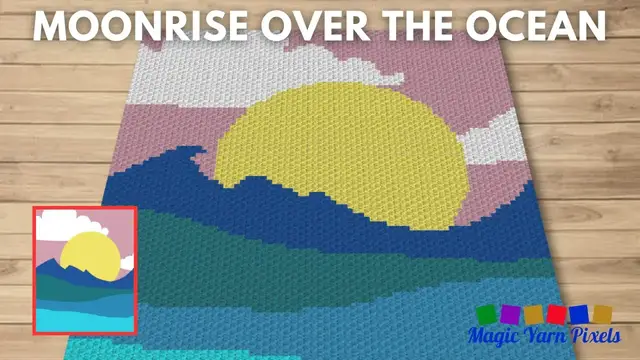 Video thumbnail for FREE GRAPH Moonrise Over The Ocean C2C & Tapestry Crochet Pattern | Magic Yarn Pixels