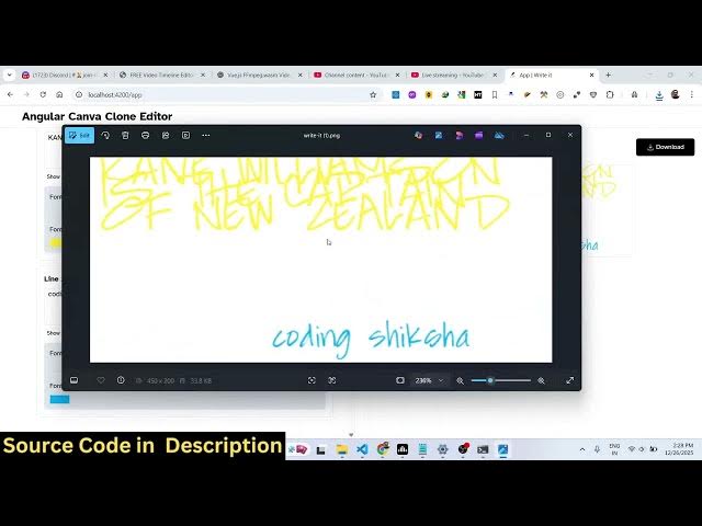 Video thumbnail for Build a Angular Canva Clone Handwriting Text to Image Editor in Browser Using TypeScript