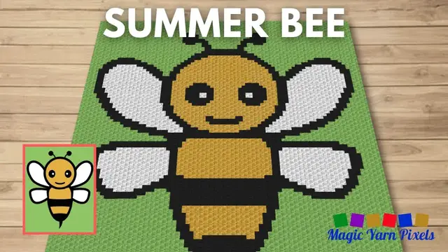 Video thumbnail for FREE GRAPH Summer Bee C2C & Tapestry Crochet Pattern | Magic Yarn Pixels