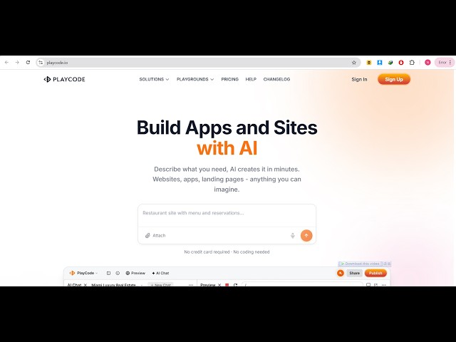 Video thumbnail for PlayCode.io AI App Builder is INSANE to Build Full Stack Coding Apps Destroys Claude & Cursor??
