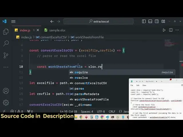 Video thumbnail for Node.js node-xlsx Example to Parse,Read Microsoft Excel (XLSX File) and Export to CSV File
