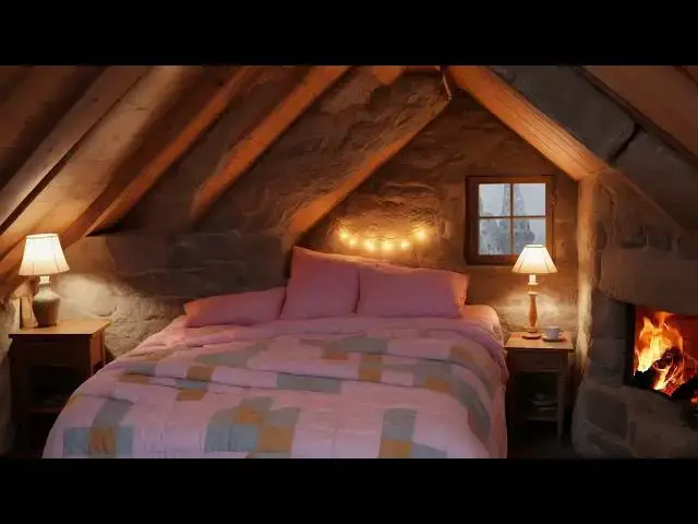 Video thumbnail for Cozy Stone Cabin, Crackling Fireplace, Wind and Snow Sounds for Sleep Aid and Stress Relief 🌨️🏠🔥