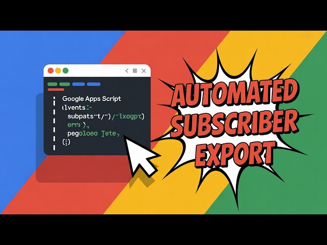 Video thumbnail for Google Apps Script to Export Youtube Channel Subscribers List in Google Sheets Automatically